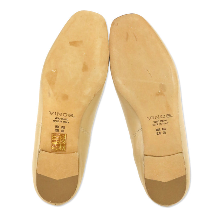 Vince Nude Leather Lorelle Ballet Flats