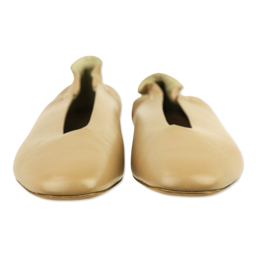 Vince Nude Leather Lorelle Ballet Flats