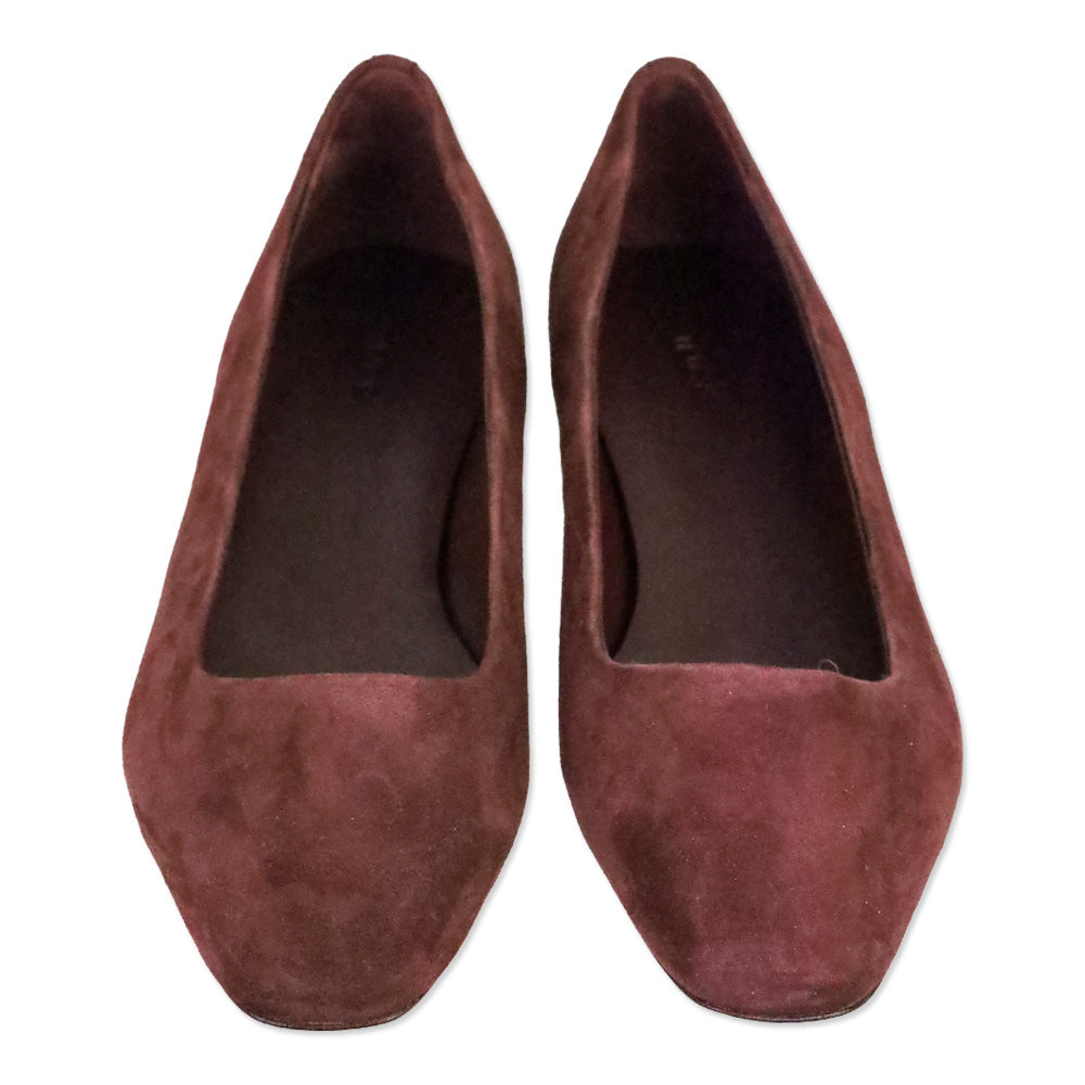 Vince Oxblood Suede Brodi-B Flat