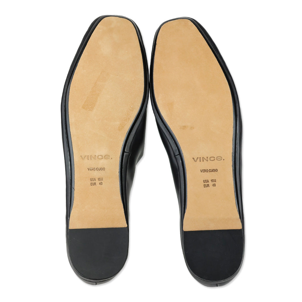 Vince Paz Black Leather Flat