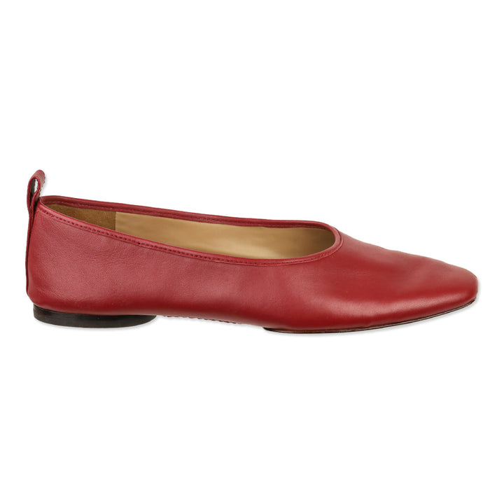Vince Vivian Red Currant Leather Ballet Flat