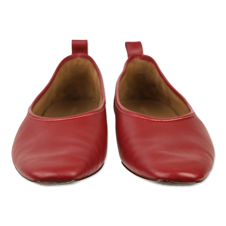 Vince Vivian Red Currant Leather Ballet Flat