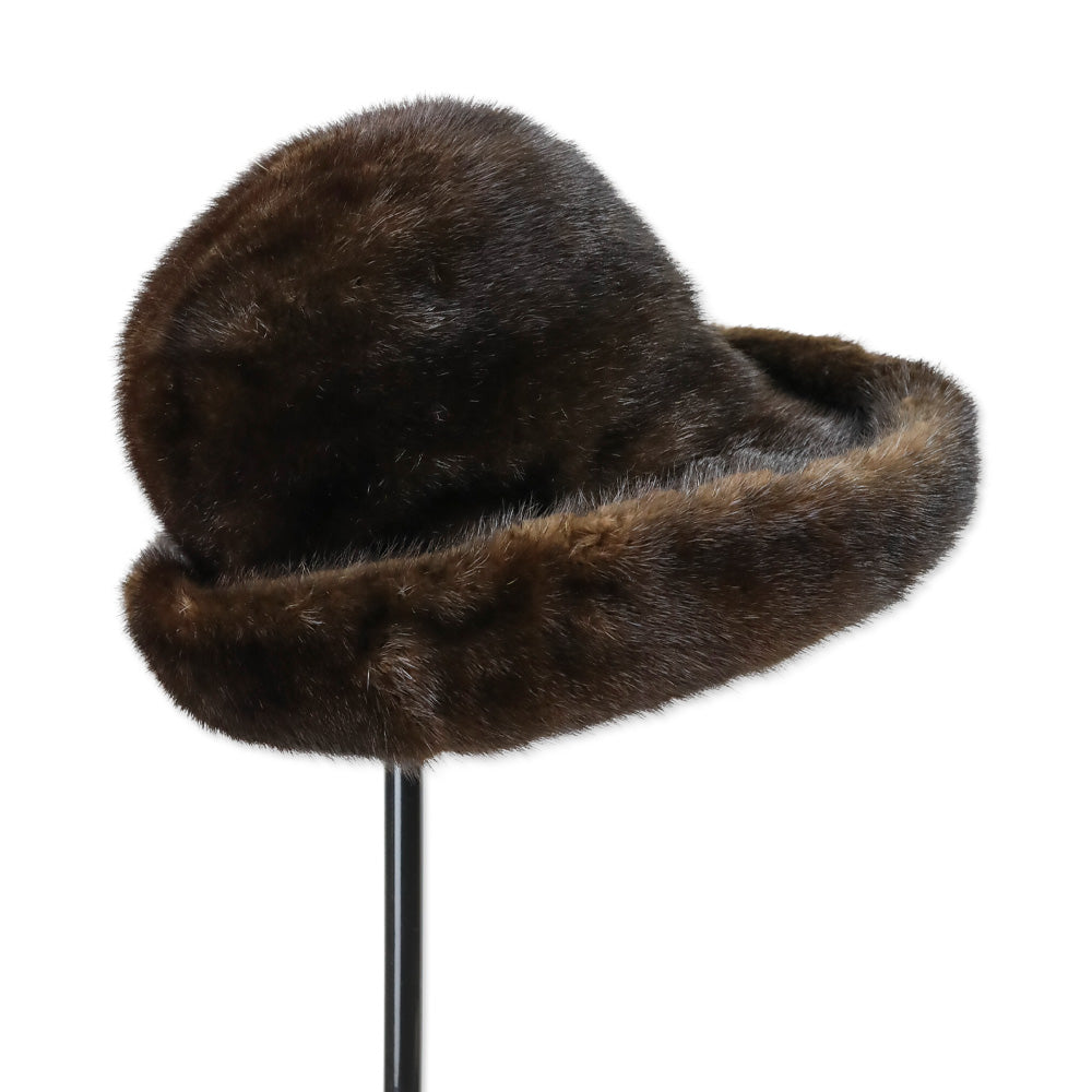 Vincent & Ball Dark Brown Mink Fur Bucket Hat