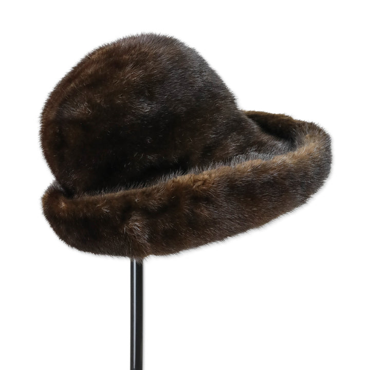 Vincent & Ball Dark Brown Mink Fur Bucket Hat
