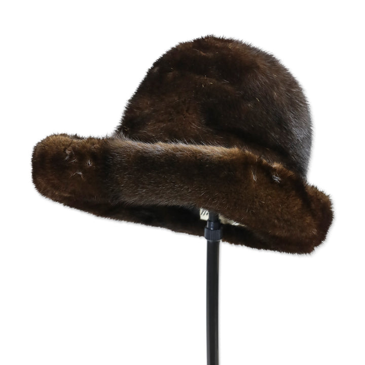 Vincent & Ball Dark Brown Mink Fur Bucket Hat