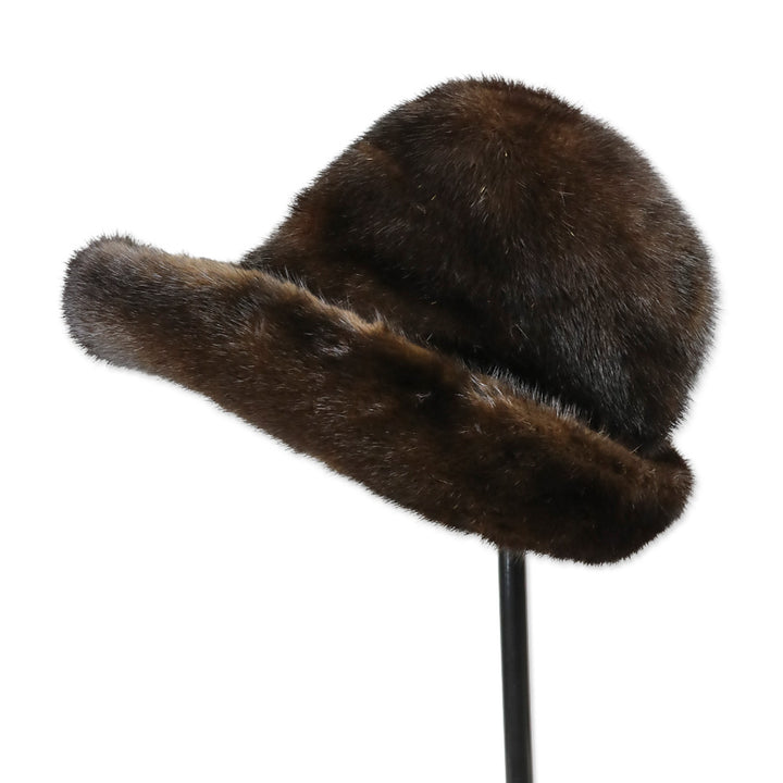 Vincent & Ball Dark Brown Mink Fur Bucket Hat