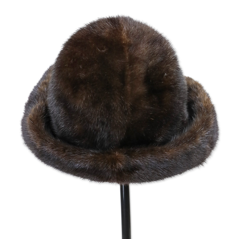 Vincent & Ball Dark Brown Mink Fur Bucket Hat
