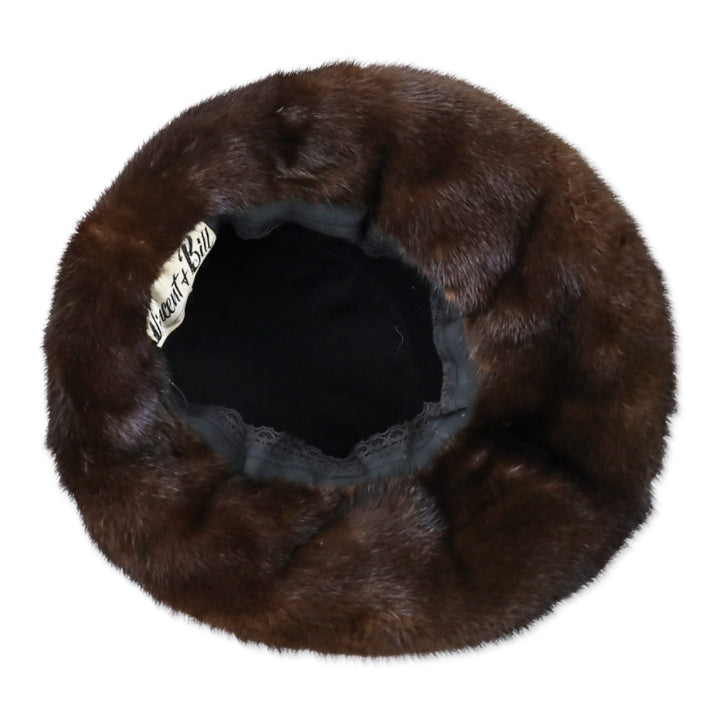 Vincent & Ball Dark Brown Mink Fur Bucket Hat