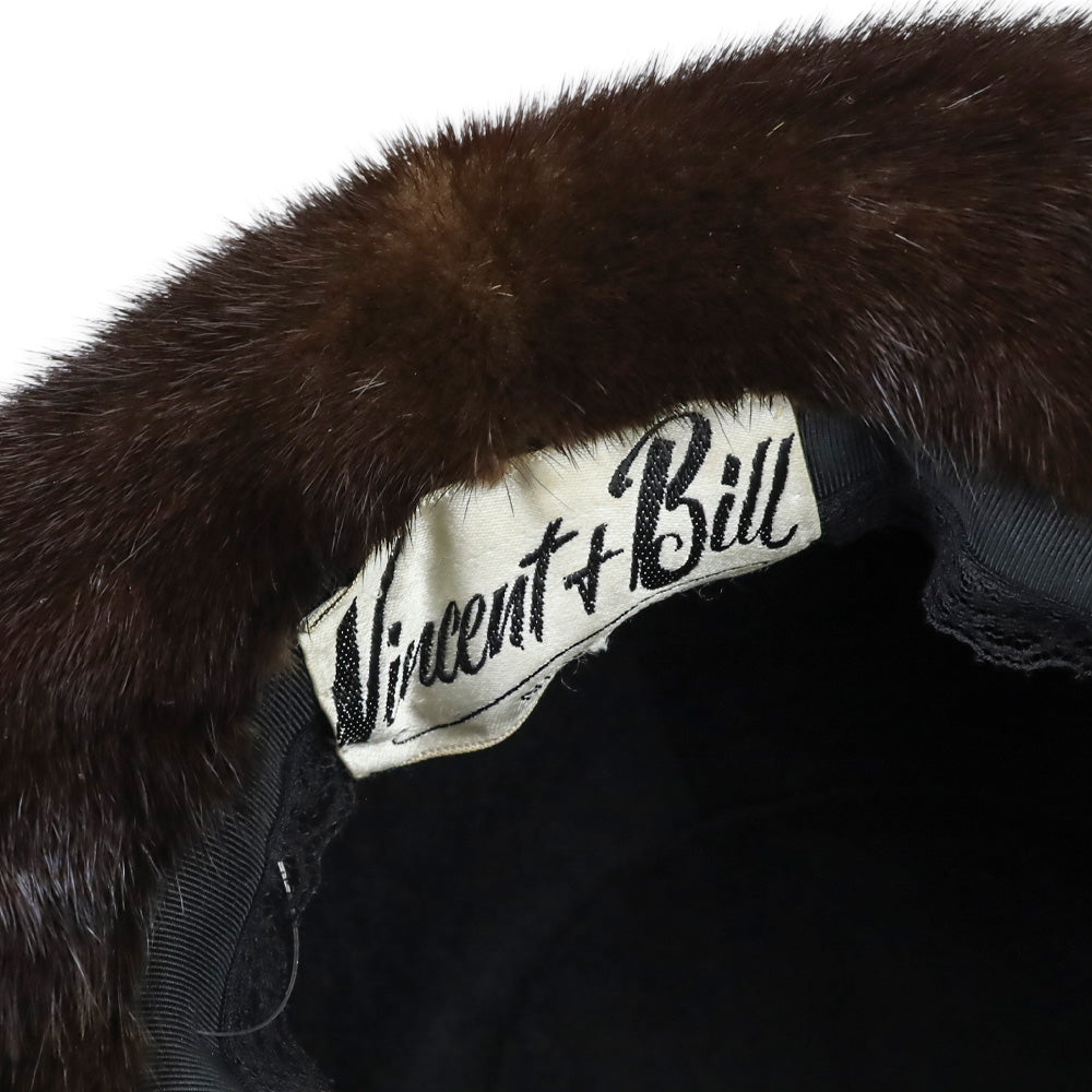 Vincent & Ball Dark Brown Mink Fur Bucket Hat