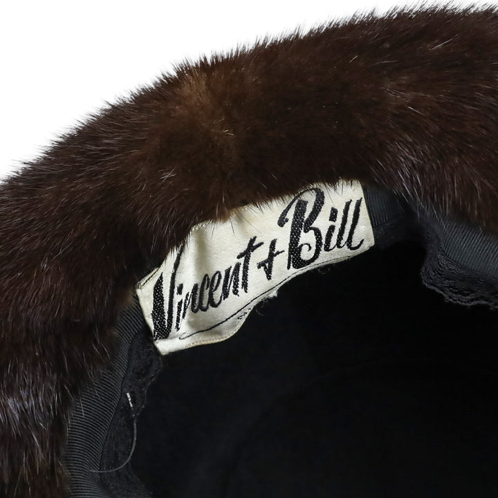 Vincent & Ball Dark Brown Mink Fur Bucket Hat