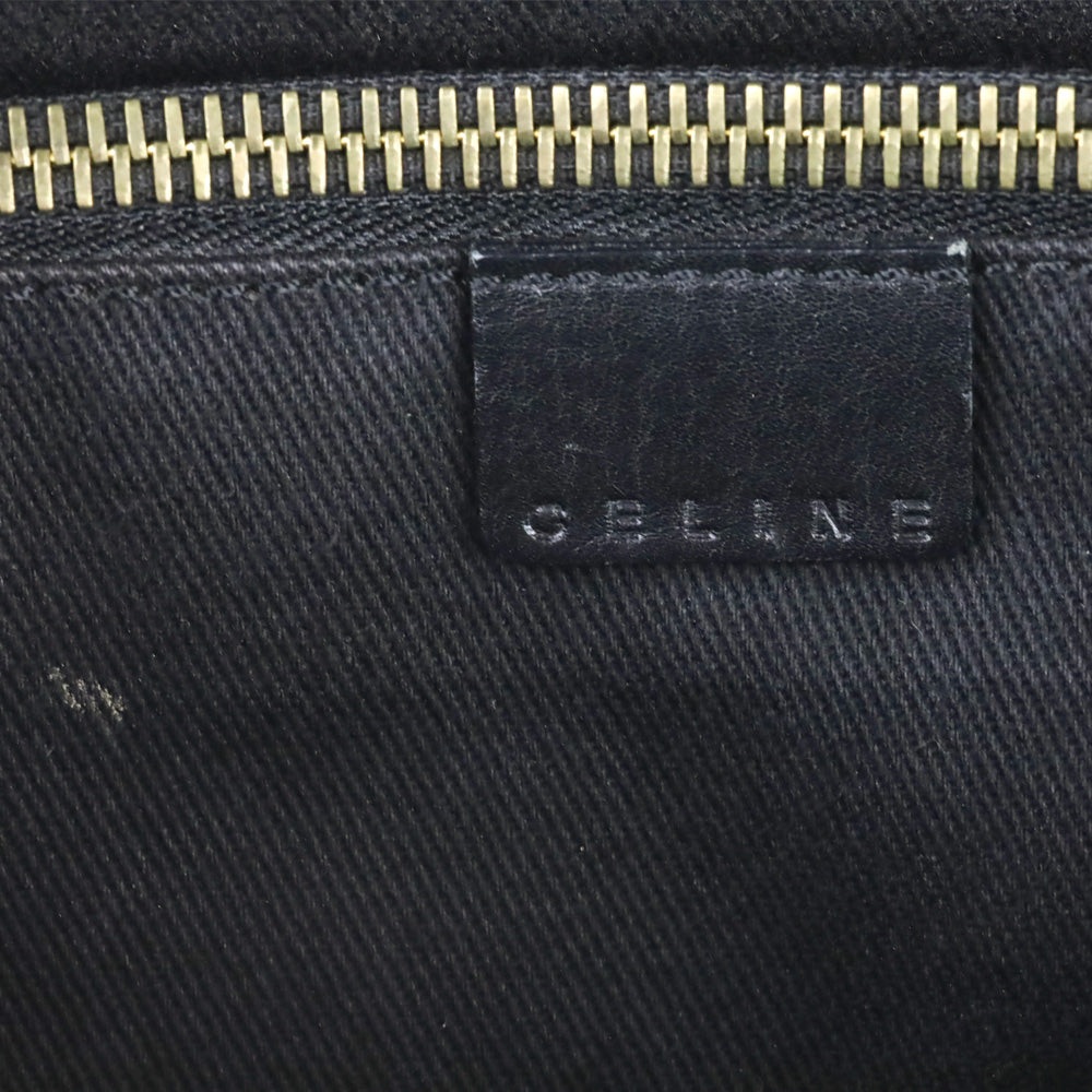 Vintage Celine Macadam Triomphe Brown Canvas Shoulder Tote Bag