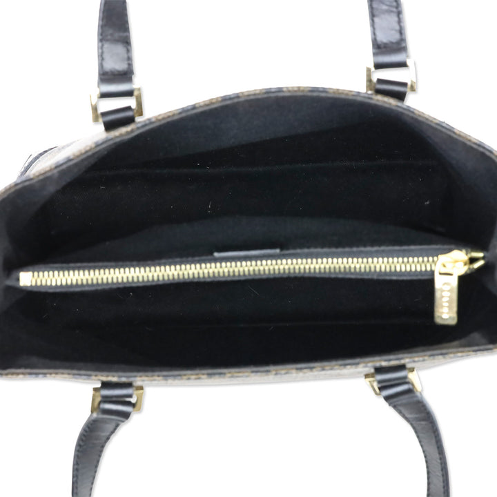 Vintage Celine Macadam Triomphe Brown Canvas Shoulder Tote Bag