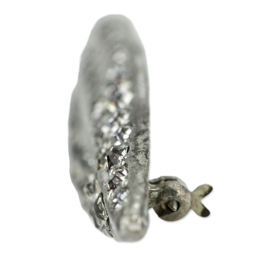 Vintage Costume Crystal Leaf Brooch Pin