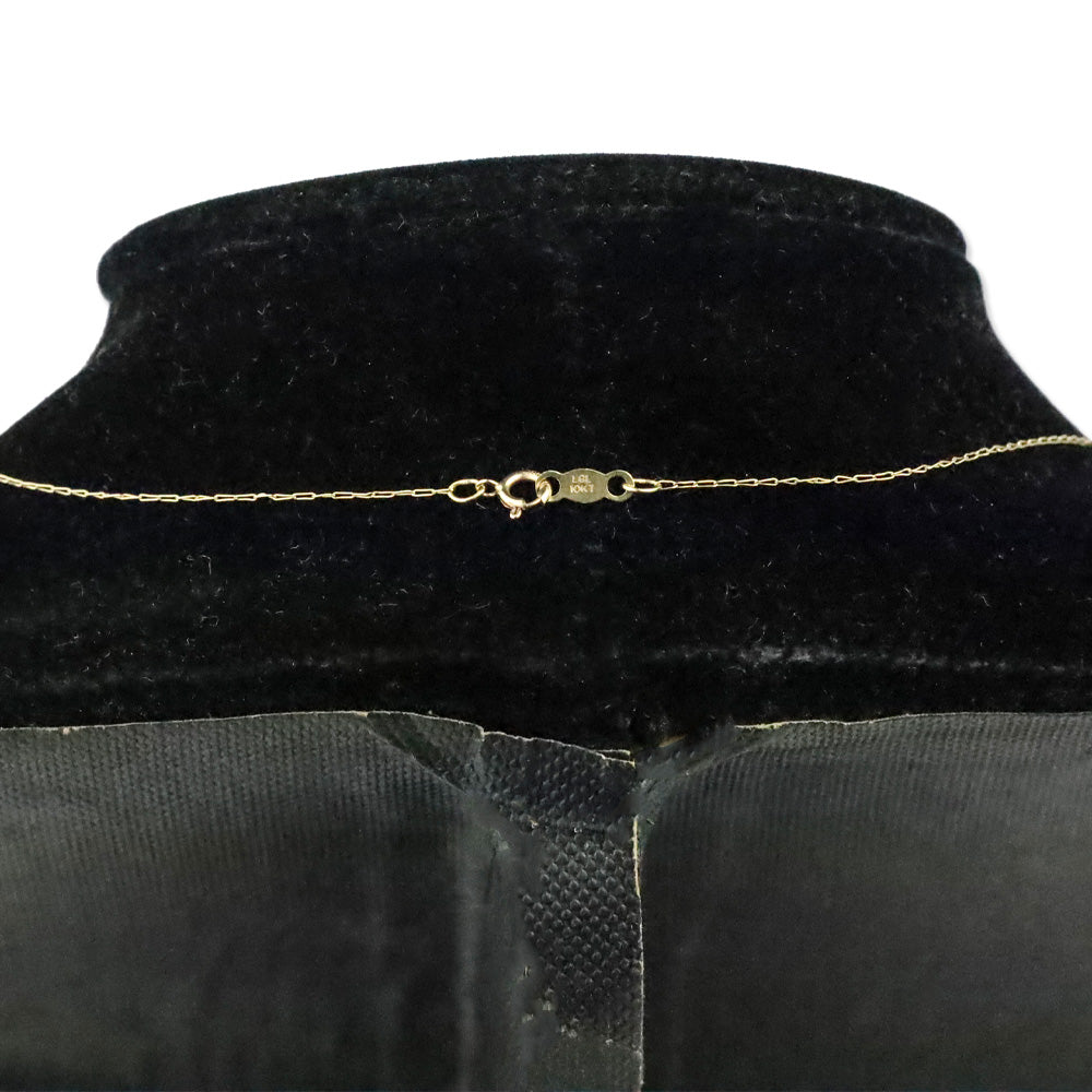 Vintage LGL 10K Gold Round Cut Red Stone Pendant Necklace