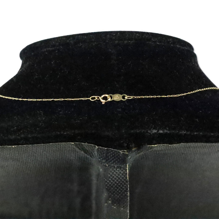 Vintage LGL 10K Gold Round Cut Red Stone Pendant Necklace
