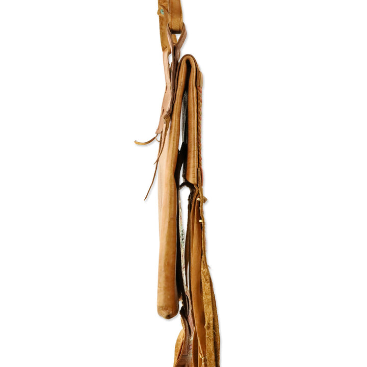 Vintage Tuareg Berber Brown Leather Fringe Bag