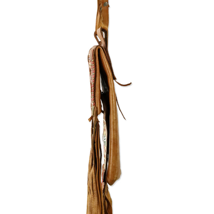 Vintage Tuareg Berber Brown Leather Fringe Bag