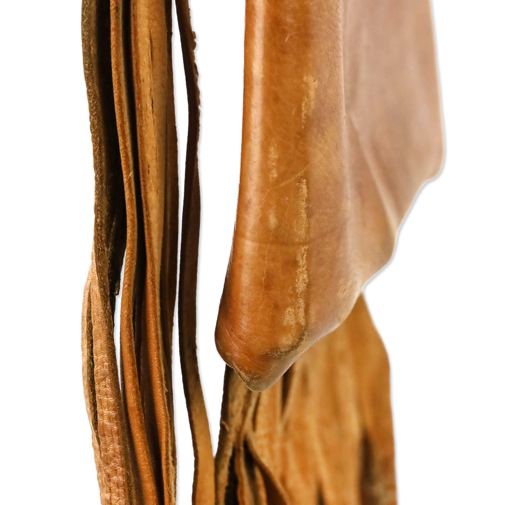 Vintage Tuareg Berber Brown Leather Fringe Bag