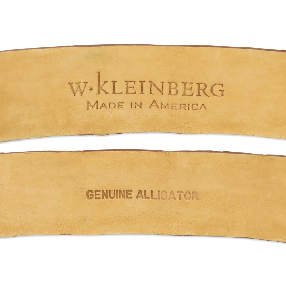 W. Kleinberg Brown Glossy Alligator Leather Belt