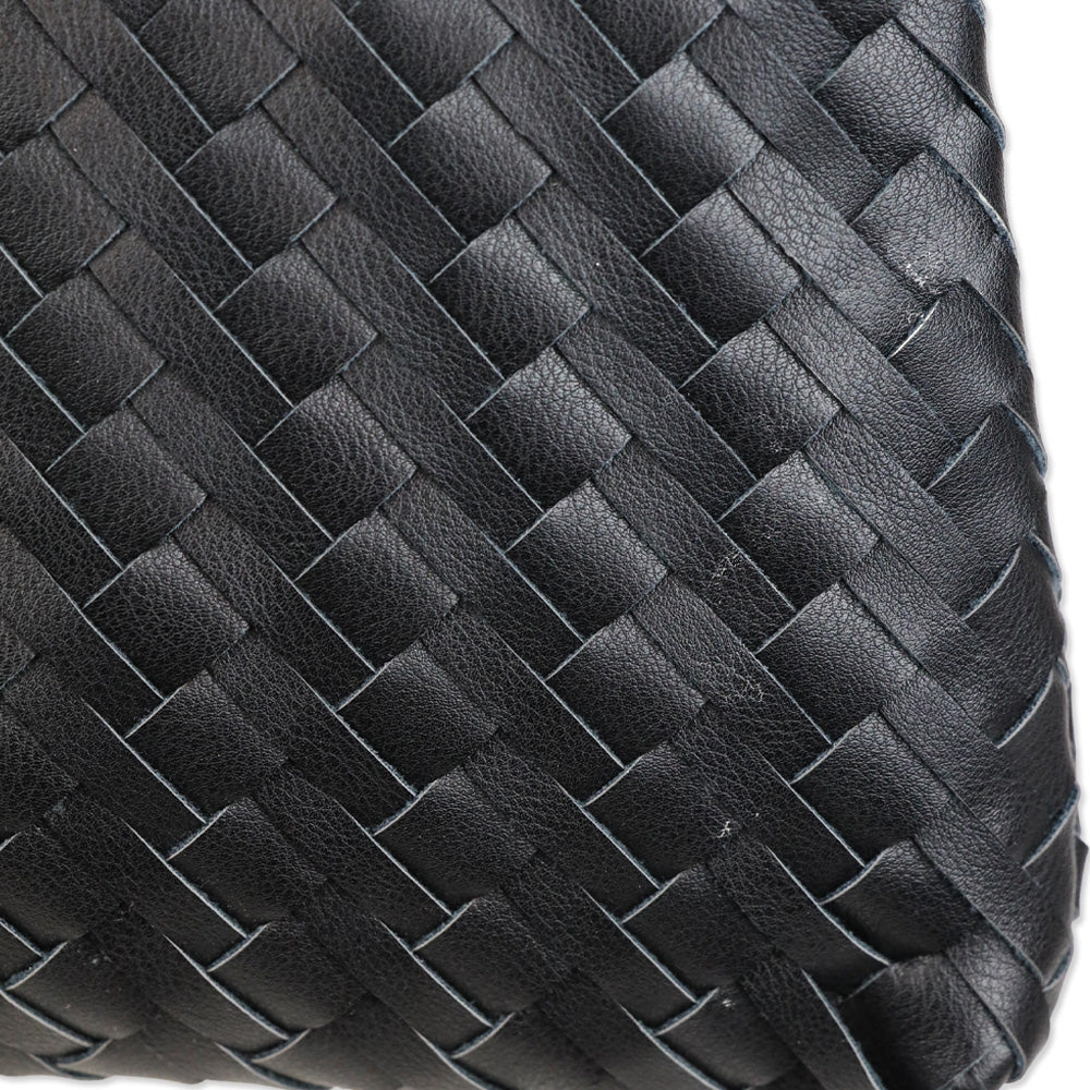 Walter Baker Black Woven Leather Haven Mini Hobo