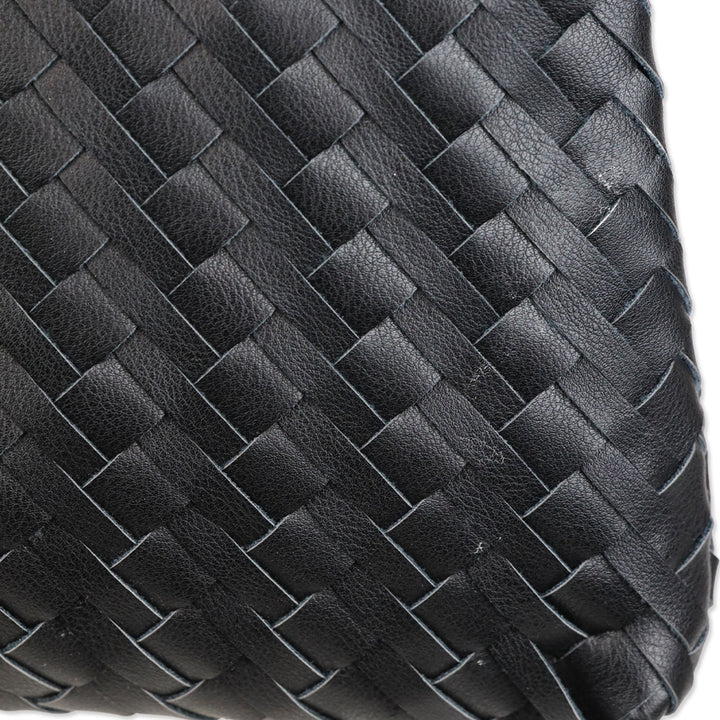 Walter Baker Black Woven Leather Haven Mini Hobo