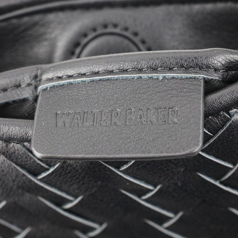 Walter Baker Black Woven Leather Haven Mini Hobo