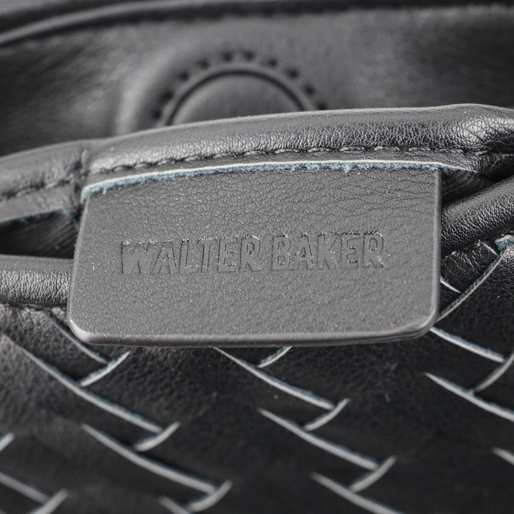 Walter Baker Black Woven Leather Haven Mini Hobo