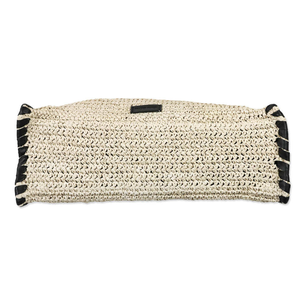 Walter Baker Natural/Black Sailor Raffia Tote