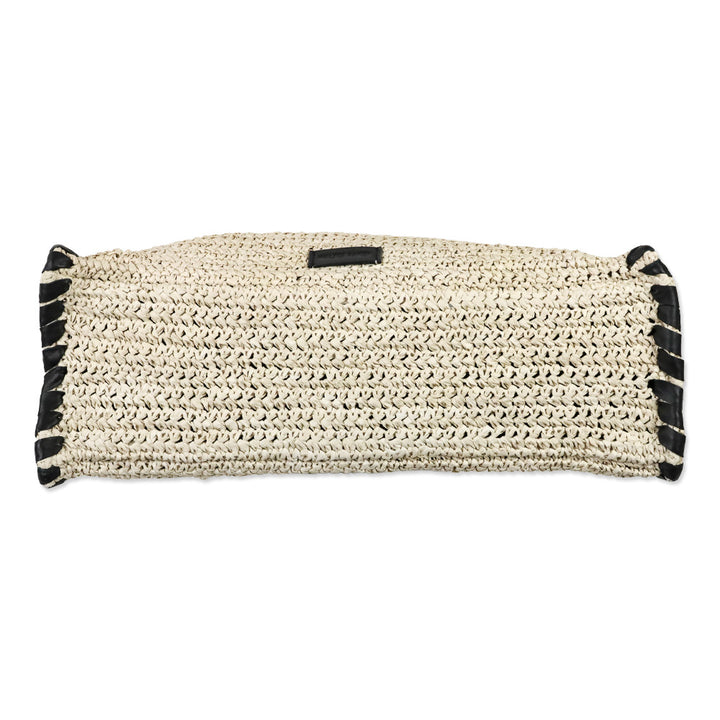 Walter Baker Natural/Black Sailor Raffia Tote
