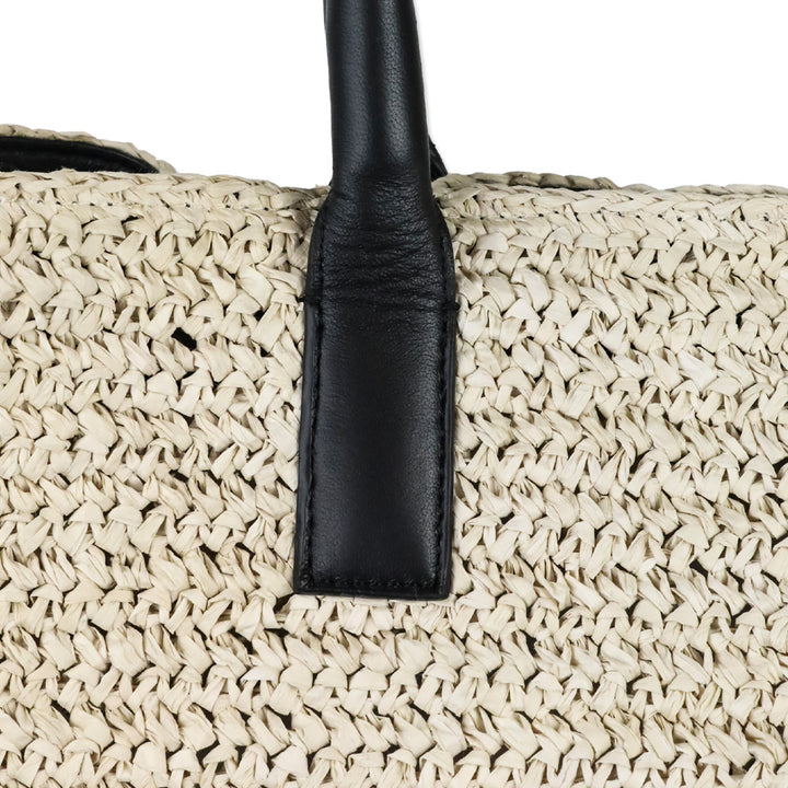 Walter Baker Natural/Black Sailor Raffia Tote