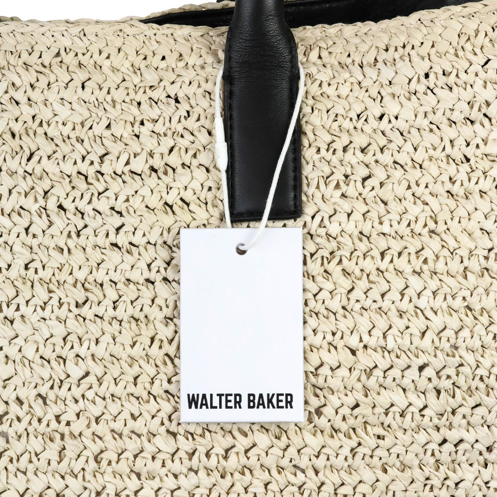 Walter Baker Natural/Black Sailor Raffia Tote