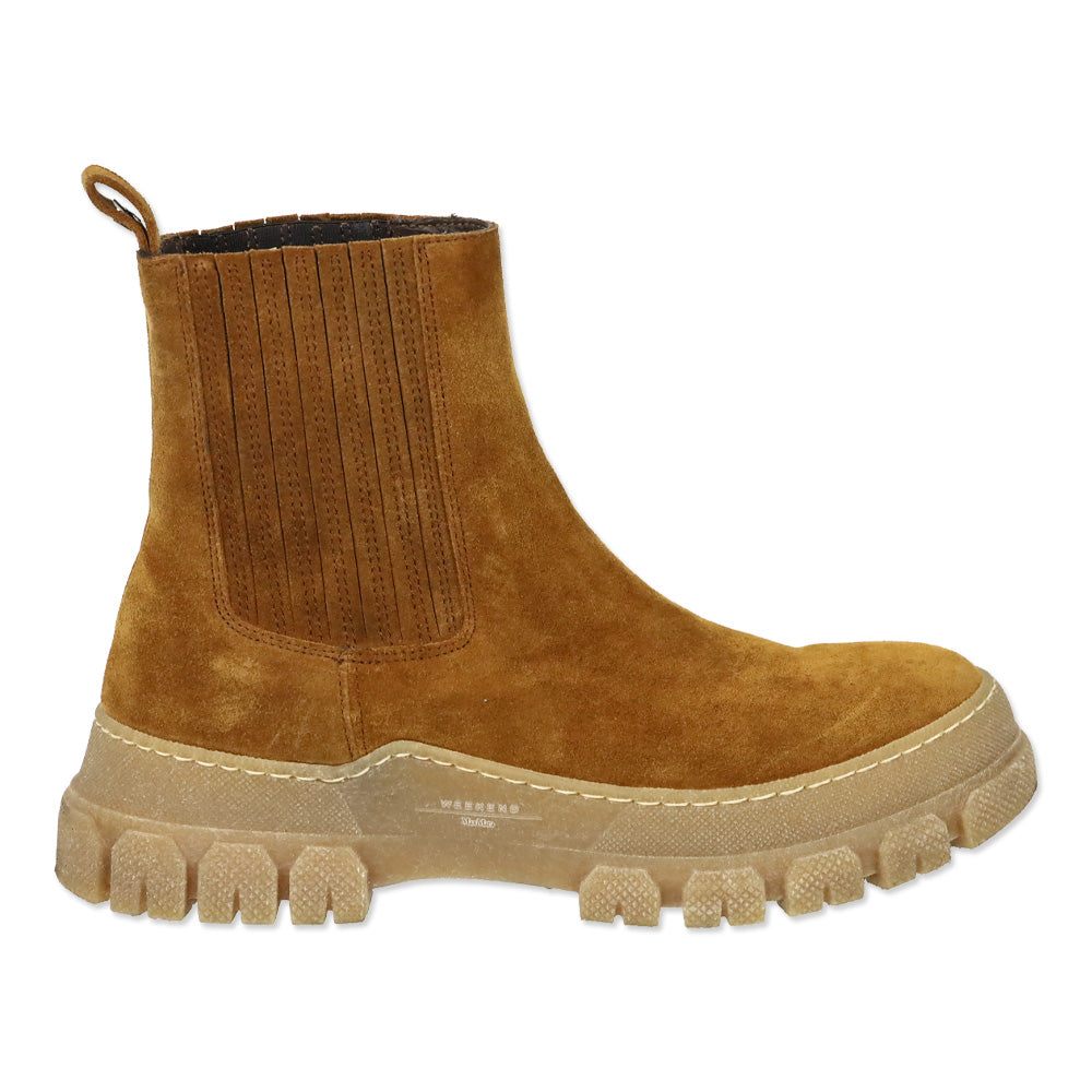 Weekend MaxMara Tan Suede Chelsea Boots