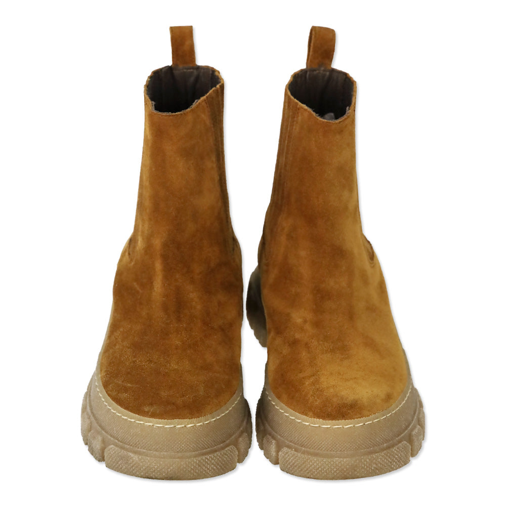 Weekend MaxMara Tan Suede Chelsea Boots