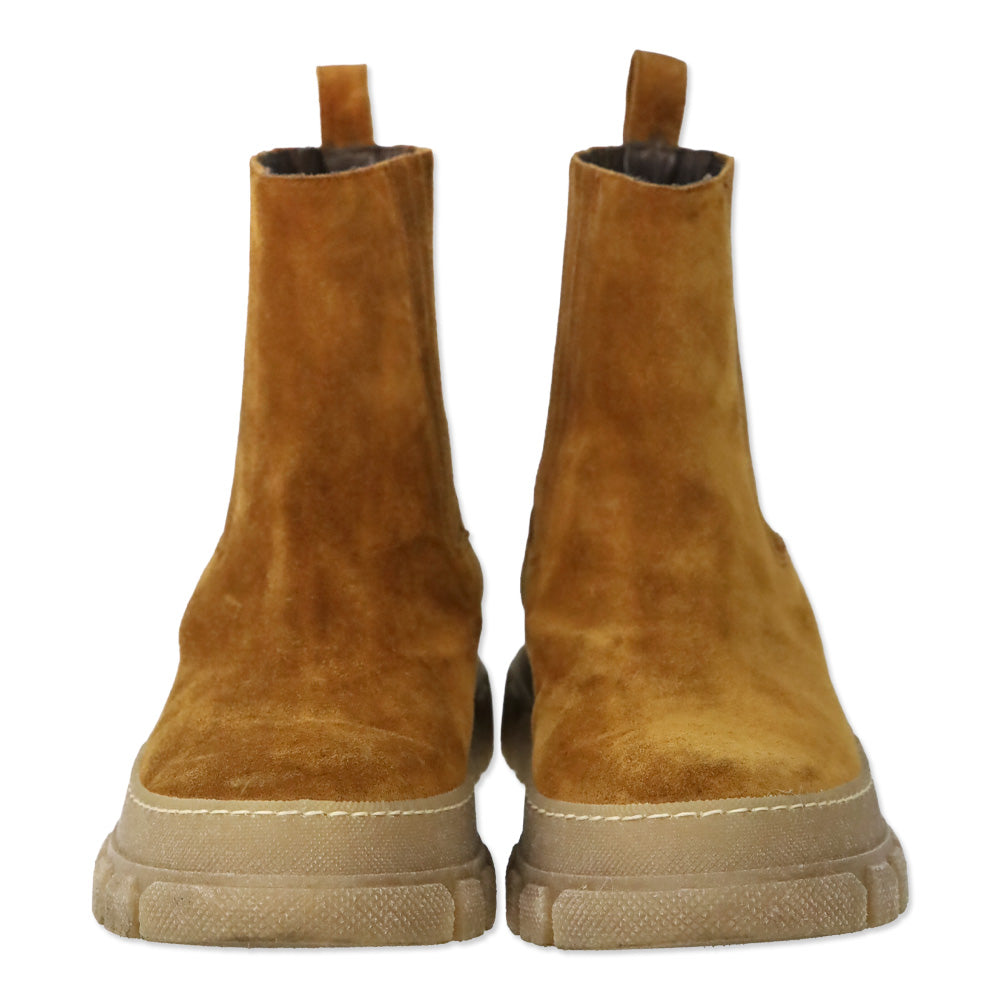Weekend MaxMara Tan Suede Chelsea Boots