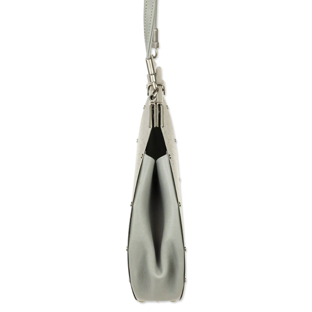 Wendy Stevens Light Grey Leather Flamenco Bag