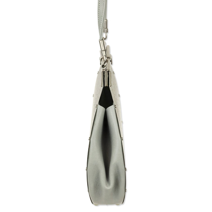 Wendy Stevens Light Grey Leather Flamenco Bag