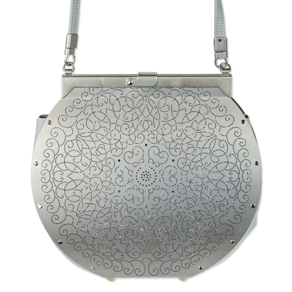 Wendy Stevens Light Grey Leather Flamenco Bag