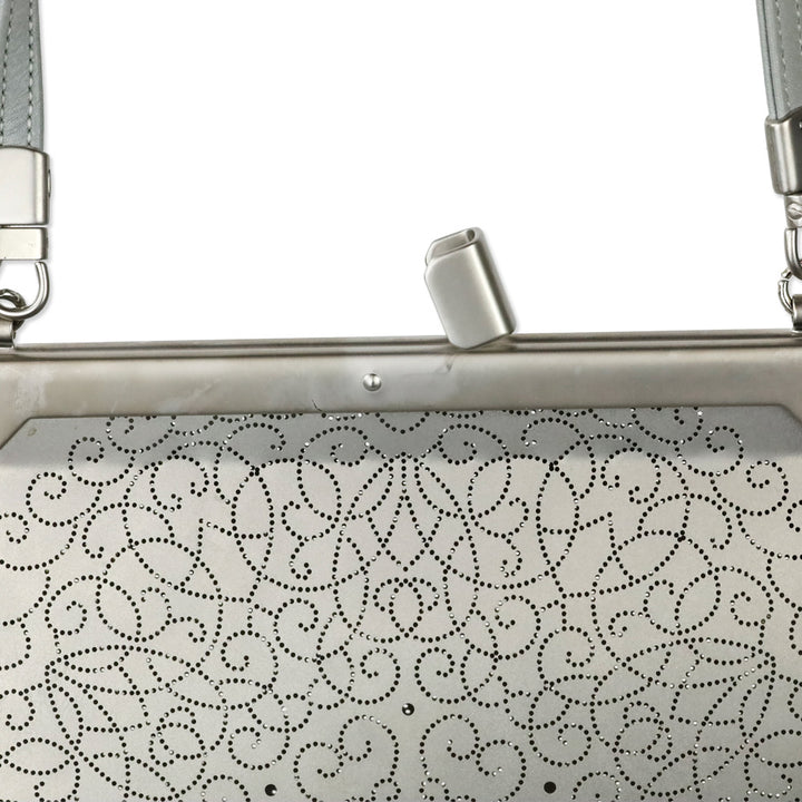 Wendy Stevens Light Grey Leather Flamenco Bag
