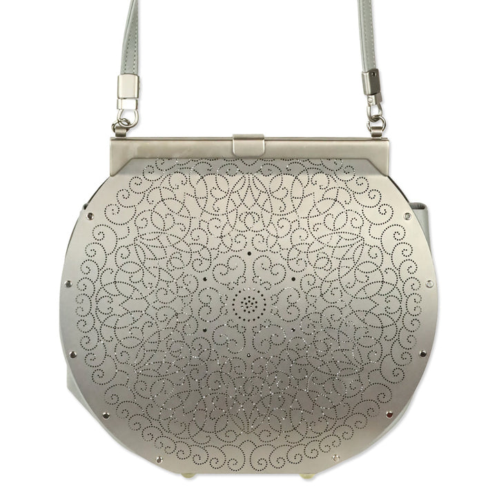 Wendy Stevens Light Grey Leather Flamenco Bag
