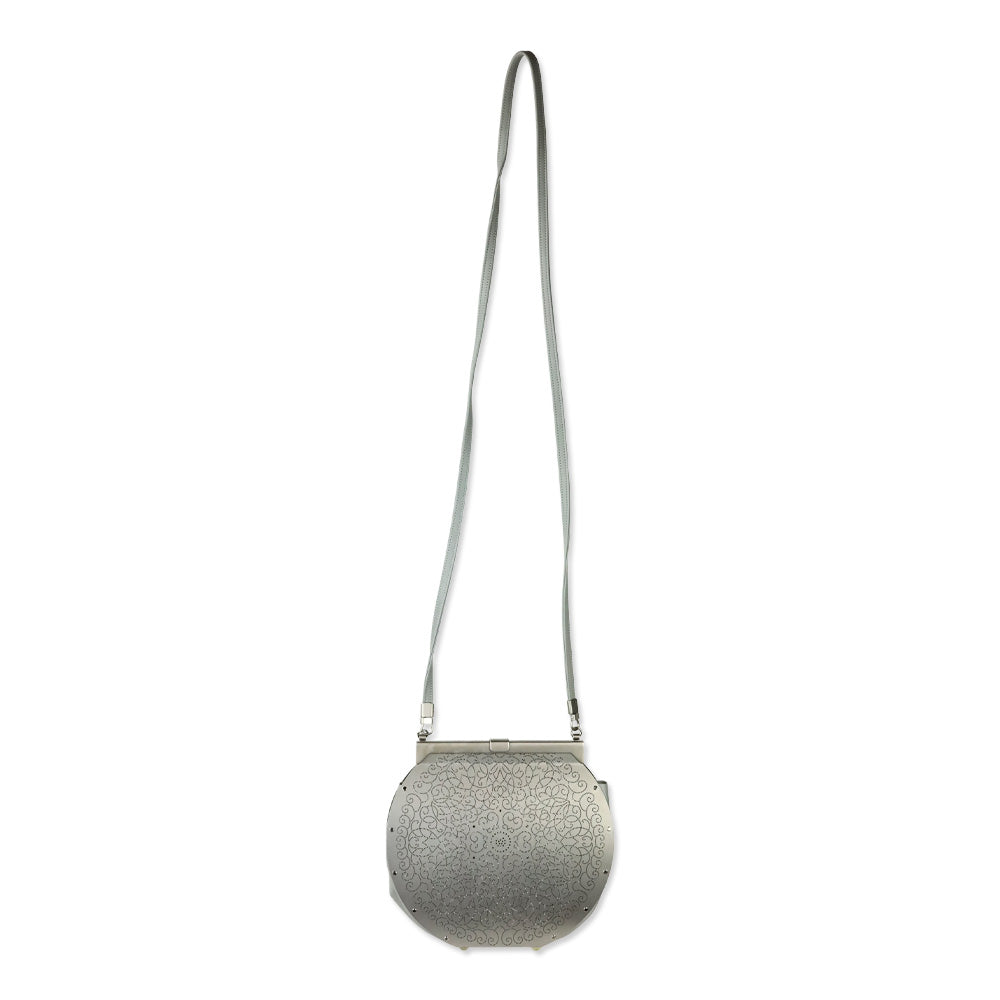 Wendy Stevens Light Grey Leather Flamenco Bag