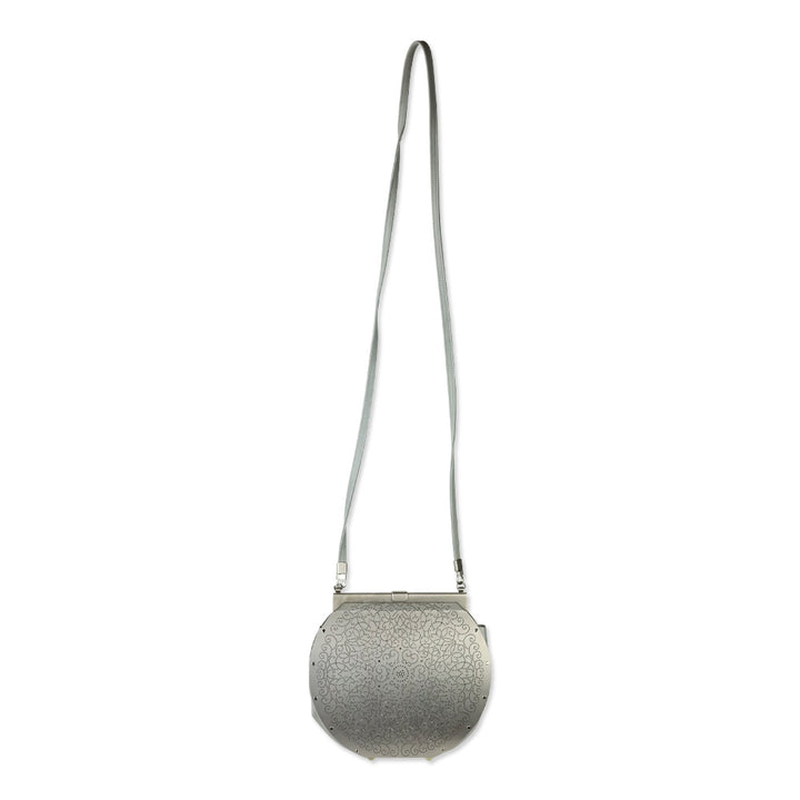 Wendy Stevens Light Grey Leather Flamenco Bag