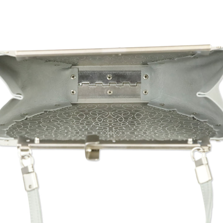 Wendy Stevens Light Grey Leather Flamenco Bag