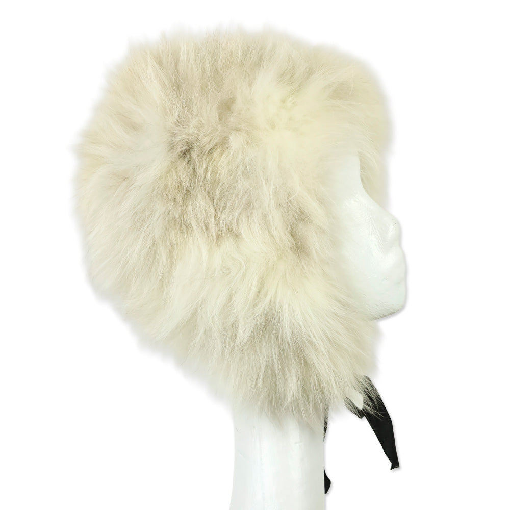 White Fox Fur Trapper Hat