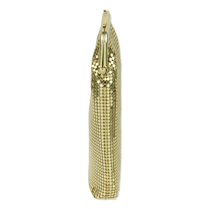Whiting & Davis Gold Chainmail Mesh Long Kisslock Pouch