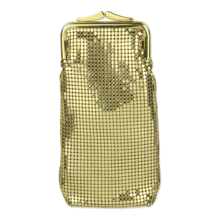 Whiting & Davis Gold Chainmail Mesh Long Kisslock Pouch