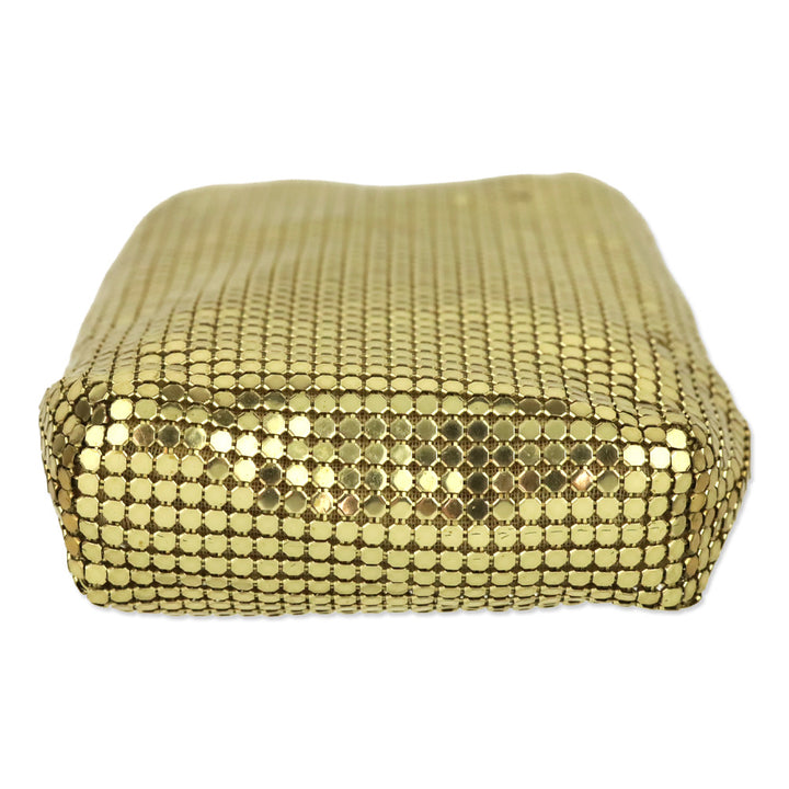 Whiting & Davis Gold Chainmail Mesh Long Kisslock Pouch