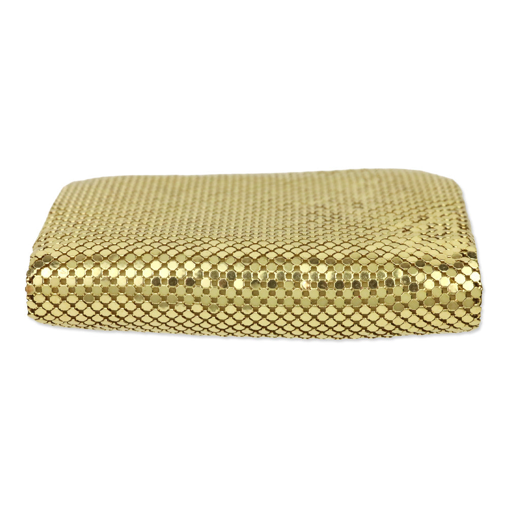 Whiting & Davis Gold Mesh Chainmail Kiss Lock Pouch Bi-fold Wallet