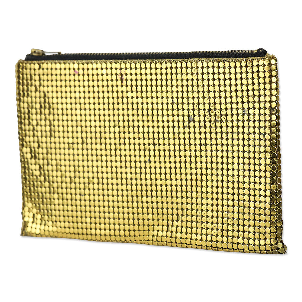 Whiting & Davis Gold Mesh Zip Wallet