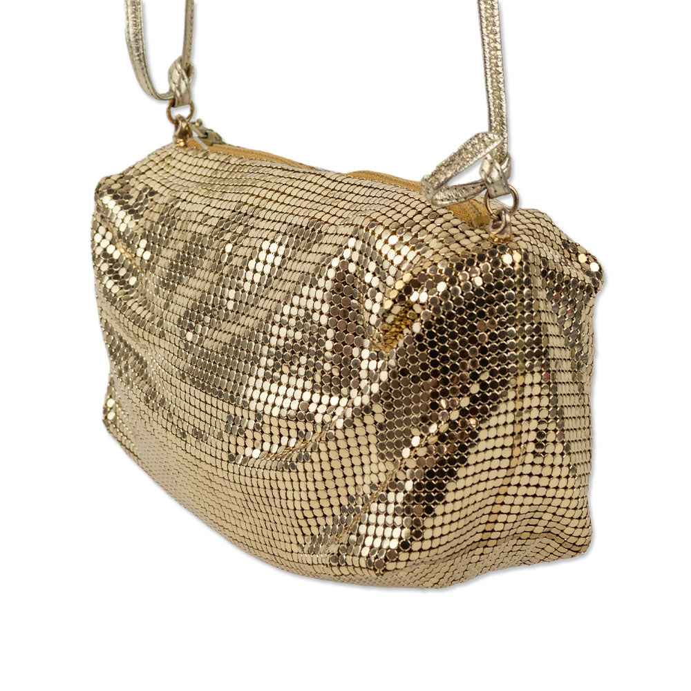 Whitting & Davis Gold Metal Mesh Crossbody