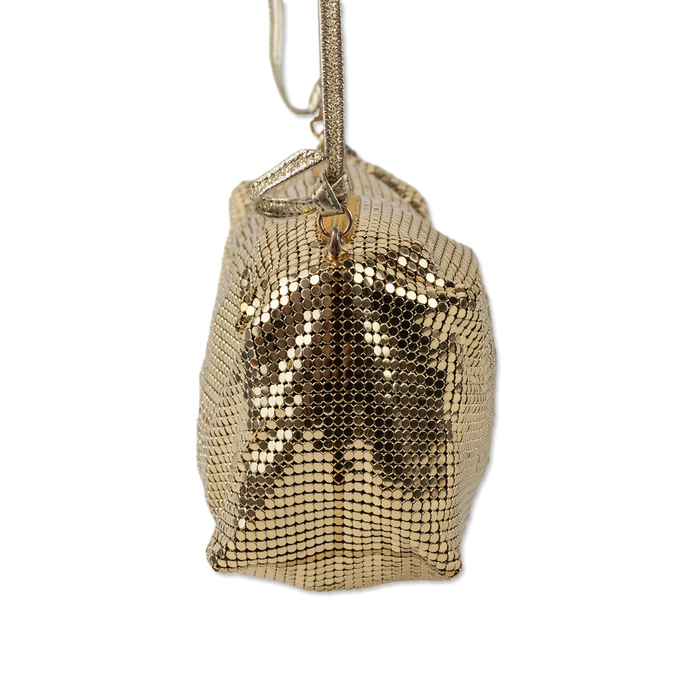 Whitting & Davis Gold Metal Mesh Crossbody